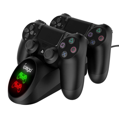 Stacion karikues IPega PG-9180 për PS4, dy kontrollera, LED, i zi