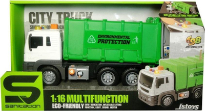 Kamion lodër Swede City Truck, 1:16, dritë dhe zë, i gjelbër
