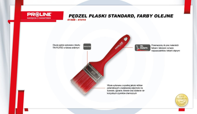 Furçë lyerje Proline Flat Standard 30mm, me dorezë plastike, për bojë vaji