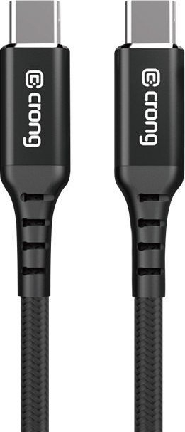 Kabllo USB Crong Armor Link, USB C në USB C, 0.25m, 60W, e zezë