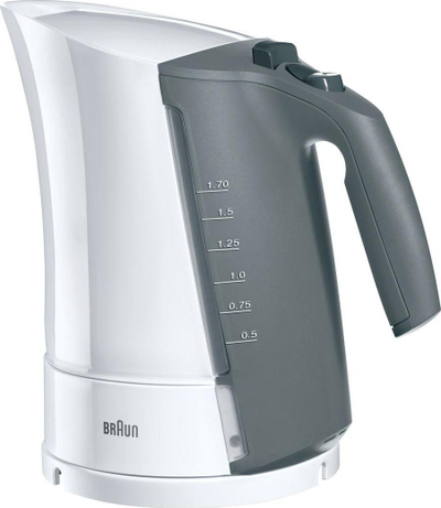 Ibrik elektrik Braun Multiquick 3, 2200 W, 1.7 l, i bardhë