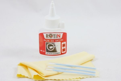 Сет за оптичко чистење Rotin DTX, раствор 40 ml, микрофибер крпа, жолта