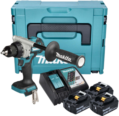 Trapano vidhosje pa kabllo Makita DDF492RG3J, 18V, brushless, blu e zezë