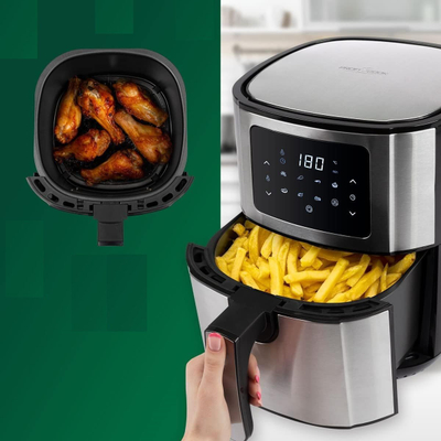 Fritezë ajri Clatronic PC-FR 1239 H, me ekran dixhital, inoks, ngjyrë e zezë