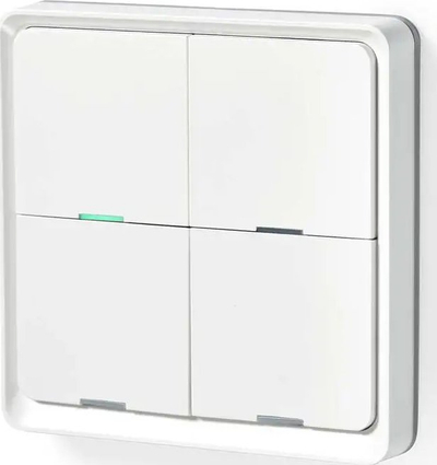 Çelës muri smart ZigBee Tuya, 4 butona, pa tela, i bardhë