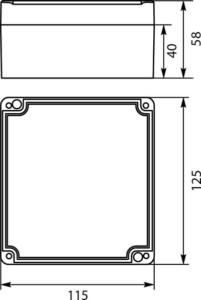Kuti hermetike Elektro-Plast STRONG PHP-59, 125x115x58mm, IP67, gri