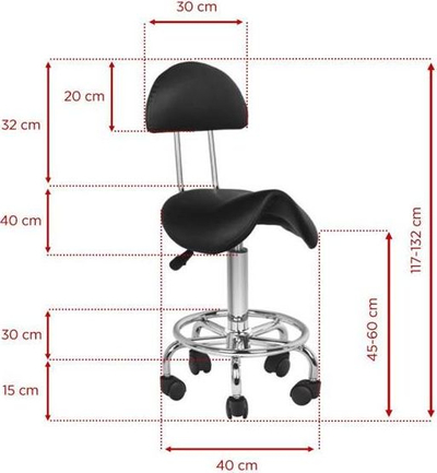 Stol kozmetik Activeshop 6001, me rrota, i zi
