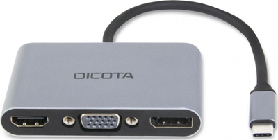 Docking station Dicota D32064, USB-C, kompakt, argjendtë