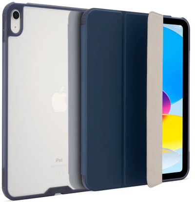 Заштитна футрола за таблет Pipetto Origami No7 Tri-Folio, за iPad 10.9" 2022 и 11" 2025, со магнет, темно сина