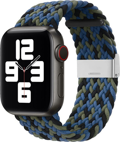 Rrip ore Apple iLike Braided Fabric, 38 40 41mm, tekstil i endur, blu me shumë ngjyra