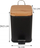 Kosh mbeturinash Yoka Home Black, 3L, me pedal, i zi me bambu