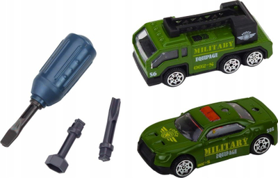 Lodër tank ushtarak Lean Toys DIY, për me ça e me ndërtu, me zëra, blu