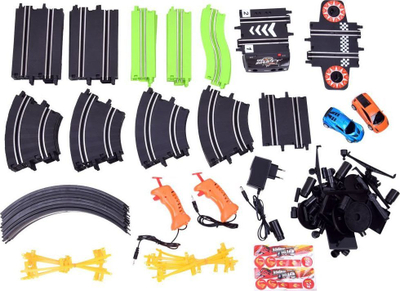 Set pistë garash Jokomisiada Track Racing RC0546, 2 makina, me telekomandë, shumëngjyrësh