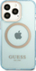 Kapak telefoni Guess GUHMP13LHTCMB për iPhone 13 Pro / 13 6.1", MagSafe, i tejdukshëm, blu me kontur ari