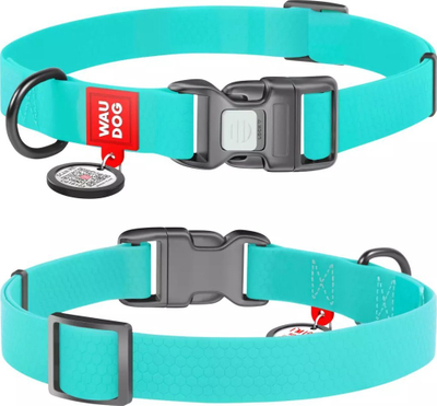 Qafore qeni WAUDOG Glow in the Dark, që ndrit në errësirë, nuk e zë uji, 23–36 cm, blu e çelët