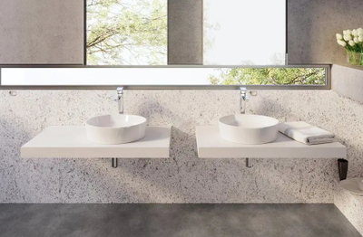 Lavabo mbi banak Ravak Moon XJN01300004, 46x38.9 cm, pa vrimë për bateri, e bardhë