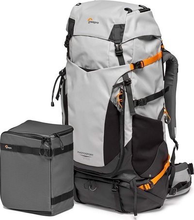 Çantë shpine fotografike Lowepro PhotoSport PRO BP 70L AW III, 70L, për DSLR e mirrorless, gri e errët e hapur