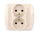 Prizë dyshe e fshehtë Kontakt Simon AKORD Z/U, 16AX 250V, IP20, beige