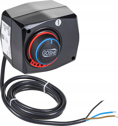Aktuator për valvul miksuese Goshe NR230-487, 230V AC, 5Nm, i zi