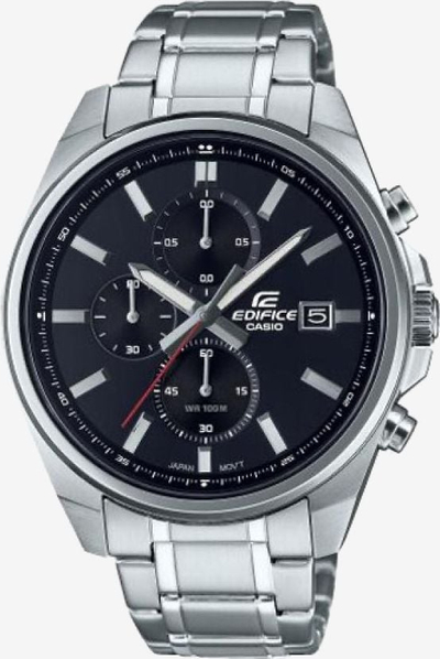 Orë dore Casio Edifice EFV-610D-1AVUEF, kronograf, çelik inox, argjendtë me të zezë