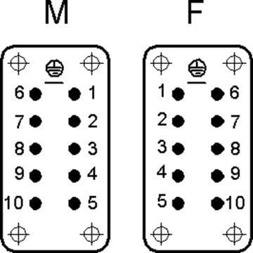 Inserte konektori femër LAPP EPIC H-A 10 BS, 10P+PE, 16A 250V, gri
