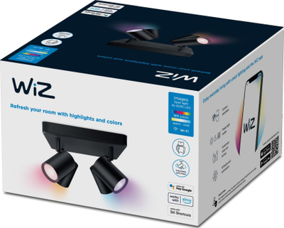 Spot tavani smart WiZ Imageo SQ, 4xGU10, Wi‑Fi Bluetooth, i zi