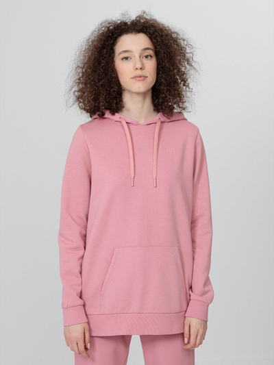 Bluzë me kapuç 4F H4Z22 BLD352, Regular Fit, me xhep kangur, rozë
