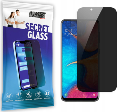 Xham mbrojtës privatësie Grizz SecretGlass për Samsung Galaxy A20, 9H, i zi