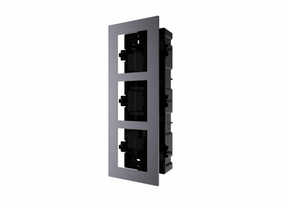 Kornizë interfonik Hikvision DS-KD-ACF3, për 3 module, montim i fshehtë, gri