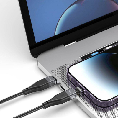 Kabllo magnetik Tech-Protect UltraBoost 2in1, 1m, 60W 3A, gri e errët
