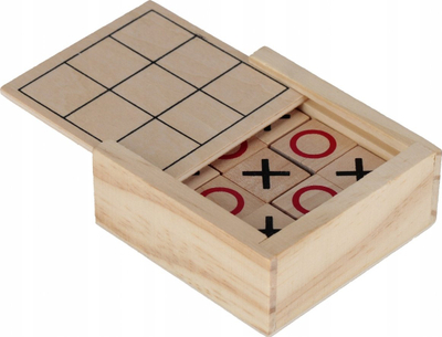 Loja tavolinë Tic Tac Toe prej druri, 8x3x8 cm, për fëmijë