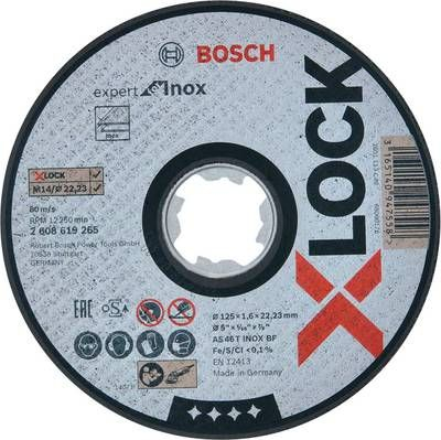 Disk prerës Bosch Expert X Lock për inox, 125mm, 1.6mm, 22mm