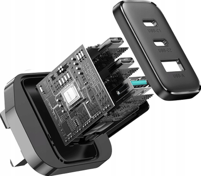 Karikues i shpejtë Joyroom JR-TCF10, 32W, 2x USB-C USB-A, prizë UK, i zi