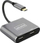 Adapter hub USB C ZENWIRE 4in1, 2x HDMI 4K, USB 3.0, Power Delivery, gri space