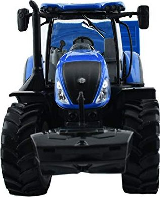 Играчка трактор Bburago New Holland T7040, размер 1:32, со приколка, сина