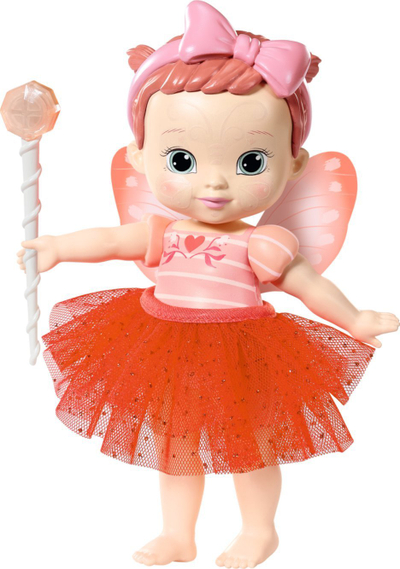 Kukull zanë Zapf BABY born Storybook Fairy Poppy, 18cm, me shkop magjik, shumëngjyrëshe