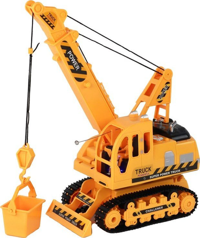 Lodër eskavator me telekomandë Leantoys Crawler Crane, shkallë 1:18, R/C, portokalli