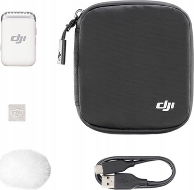 Mikrofon pa tela DJI Mic 2 1TX, Bluetooth, regjistron 14 orë, i bardhë Pearl