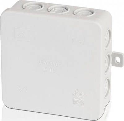 Kuti lidhëse F-tronic E114, IP54, 100 x 100 x 40 mm, gri