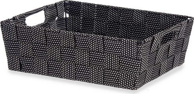 Shportë tekstili Basket Woven, 23 x 8 x 27 cm, rreth 3L, e zezë