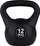 Kettlebell Funfit, 12kg, dorezë ergonomike, gri