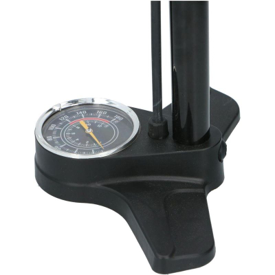 Pompe dyshemeje për biçikletë XQMAX Pro, 160 PSI 11 bar, me manometër, e zezë