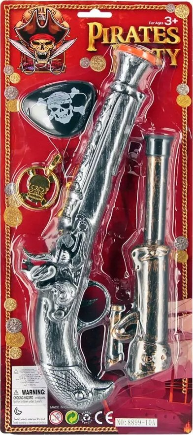Set lodrash piratësh MEGA CREATIVE 545491, pistoletë 33cm, teleskop 24cm, shumëngjyrësh