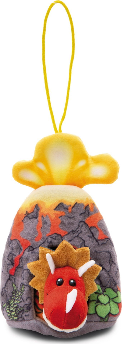 Lodër pellushi Nici Cerastupsy, dinosauro Triceratops, me vullkan, shumëngjyrëshe