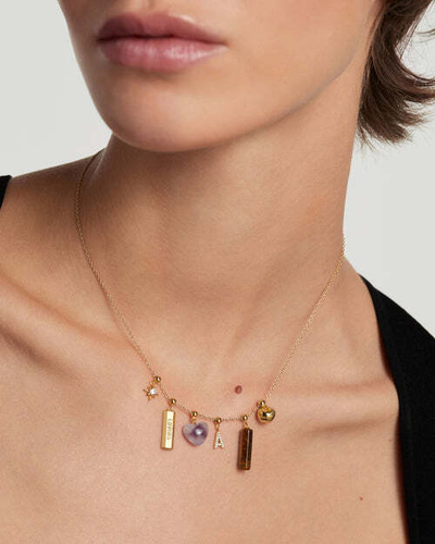 Aksesor për qafore+byzylyk PDPAOLA Tiger's Eye CH01-093-U, kafe