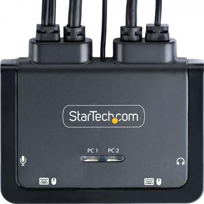Ndërprës KVM StarTech.com me 2 porta USB C, 4K 60Hz, DisplayPort, i zi