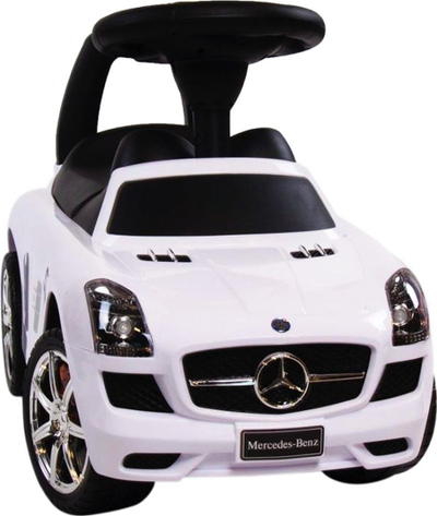 Makina lodër shtytëse Multistore Mercedes SLS, Ride-on për kalamaj, timon me melodi, e bardhë