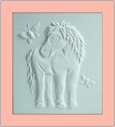 Set pikturimi 3D Mirage Hobby Convex Coloring Islandic Horse, me bojra uji, për kalamaj 5+