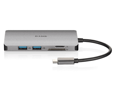 Docking station USB C D Link DUB M810, 8 në 1, 4K HDMI, gri