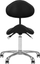 Козметички стол Giovanni Cosmetic Stool 1004, ергономско седло, со тркала, црн